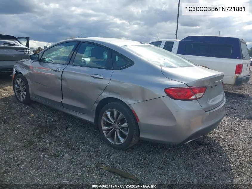 1C3CCCBB6FN721881 2015 Chrysler 200 S