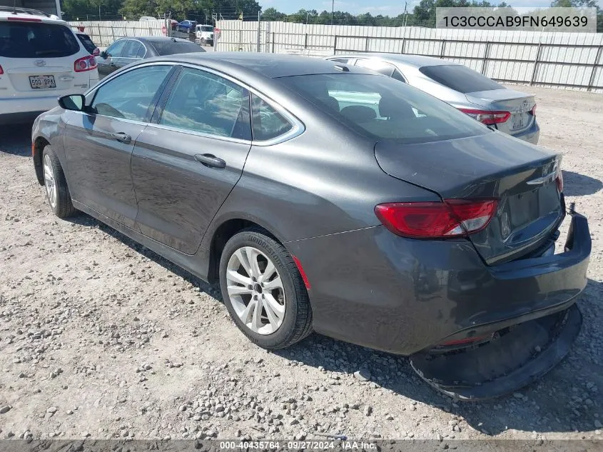 1C3CCCAB9FN649639 2015 Chrysler 200 Limited