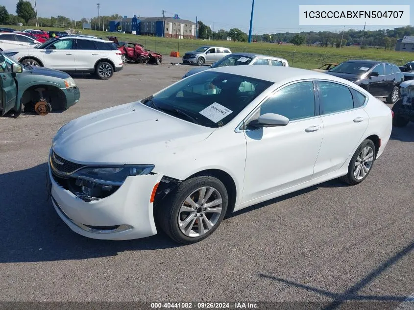 2015 Chrysler 200 Limited VIN: 1C3CCCABXFN504707 Lot: 40441082