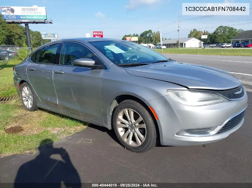 2015 Chrysler 200 Limited VIN: 1C3CCCAB1FN708442 Lot: 40444018