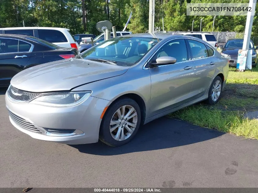 2015 Chrysler 200 Limited VIN: 1C3CCCAB1FN708442 Lot: 40444018