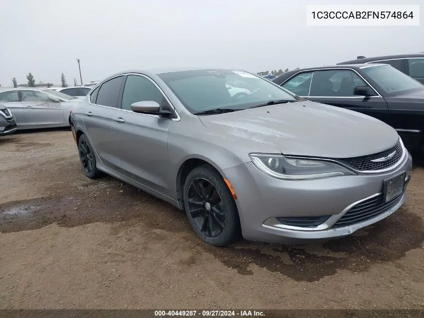 2015 Chrysler 200 Limited VIN: 1C3CCCAB2FN574864 Lot: 40449287