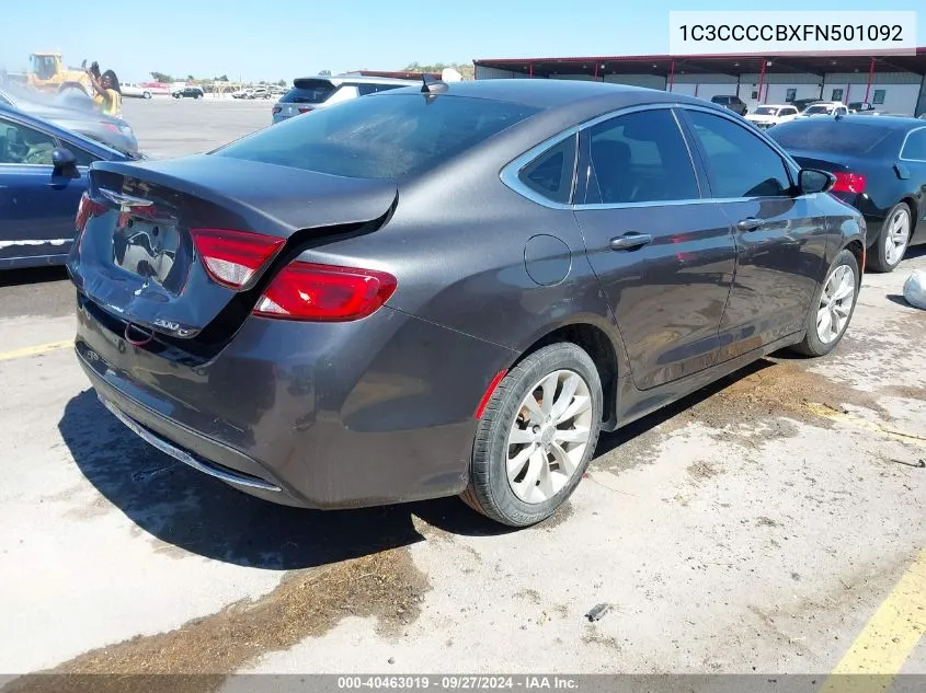 2015 Chrysler 200 C VIN: 1C3CCCCBXFN501092 Lot: 40463019