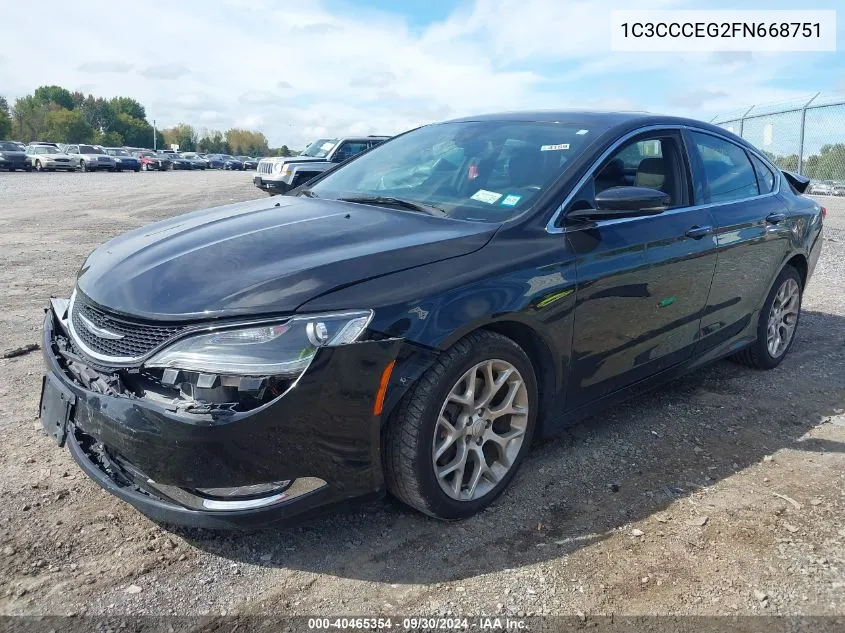 2015 Chrysler 200 C VIN: 1C3CCCEG2FN668751 Lot: 40465354