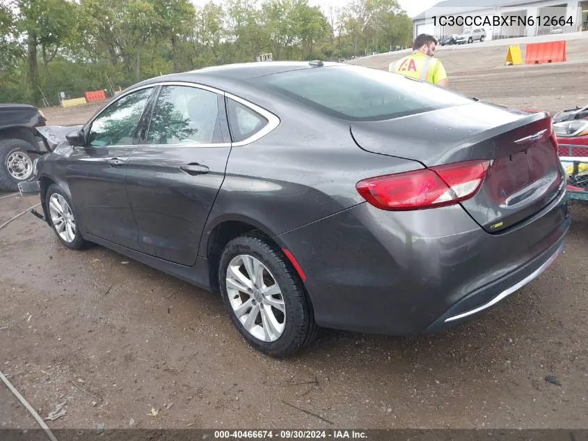 2015 Chrysler 200 Limited VIN: 1C3CCCABXFN612664 Lot: 40466674