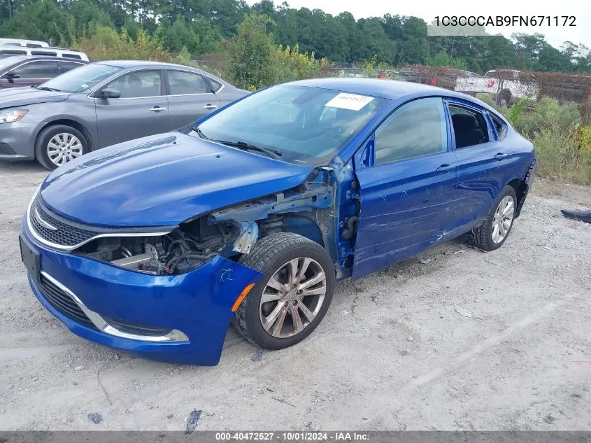 2015 Chrysler 200 Limited VIN: 1C3CCCAB9FN671172 Lot: 40472527