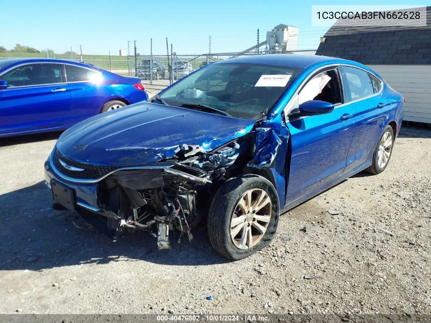 2015 Chrysler 200 Limited VIN: 1C3CCCAB3FN662628 Lot: 40476802