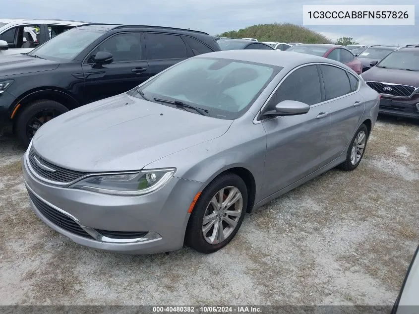 2015 Chrysler 200 Limited VIN: 1C3CCCAB8FN557826 Lot: 40480382