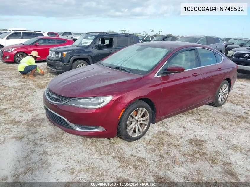 2015 Chrysler 200 Limited VIN: 1C3CCCAB4FN748532 Lot: 40481613