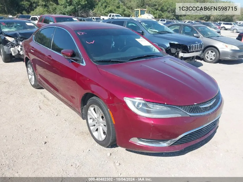 2015 Chrysler 200 Limited VIN: 1C3CCCAB6FN598715 Lot: 40482302