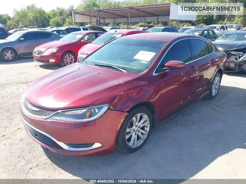 2015 Chrysler 200 Limited VIN: 1C3CCCAB6FN598715 Lot: 40482302