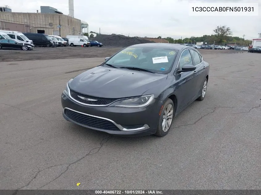 2015 Chrysler 200 Limited VIN: 1C3CCCAB0FN501931 Lot: 40486722