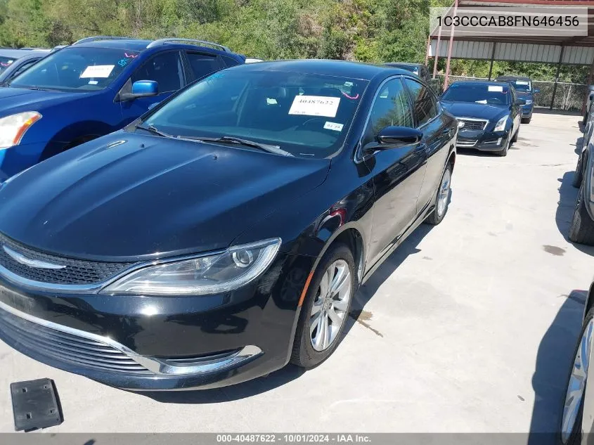 2015 Chrysler 200 Limited VIN: 1C3CCCAB8FN646456 Lot: 40487622