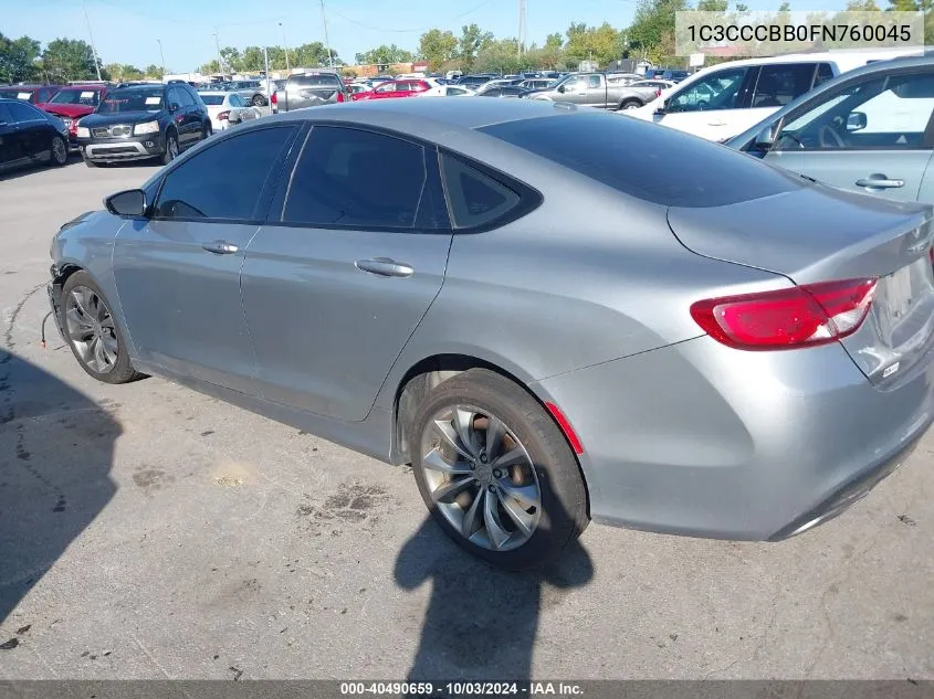 2015 Chrysler 200 S VIN: 1C3CCCBB0FN760045 Lot: 40490659