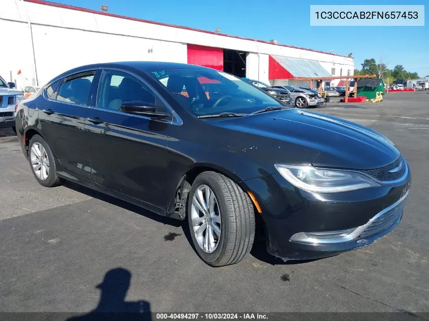 2015 Chrysler 200 Limited VIN: 1C3CCCAB2FN657453 Lot: 40494297