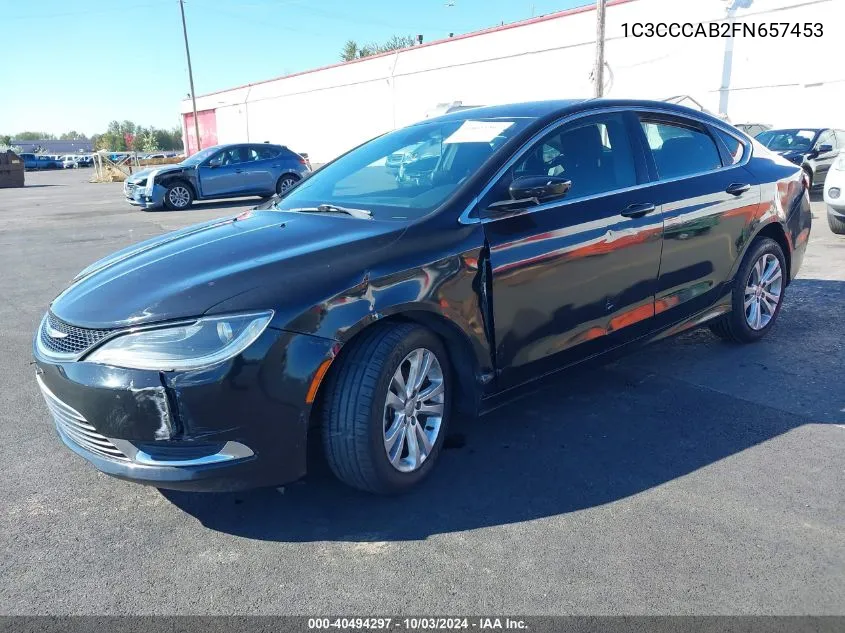 2015 Chrysler 200 Limited VIN: 1C3CCCAB2FN657453 Lot: 40494297