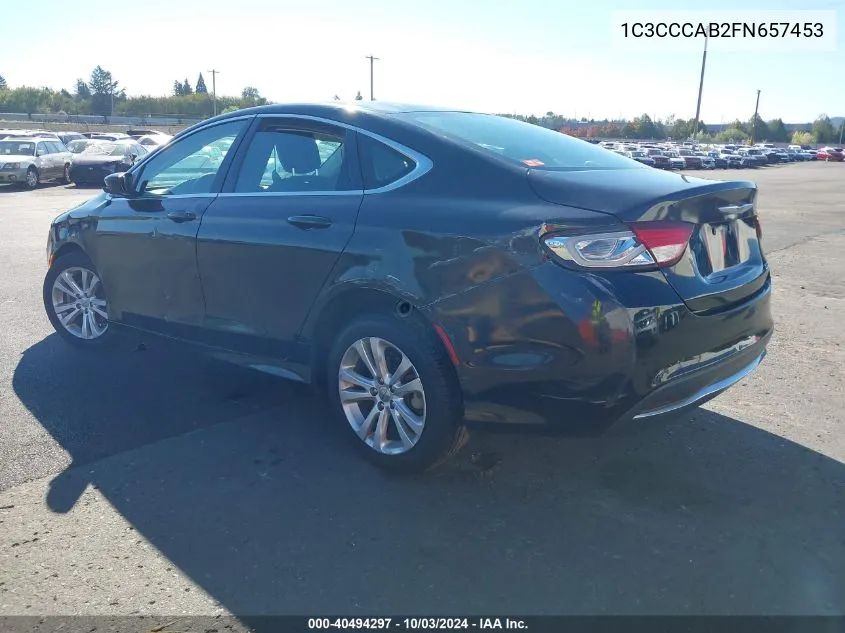 2015 Chrysler 200 Limited VIN: 1C3CCCAB2FN657453 Lot: 40494297