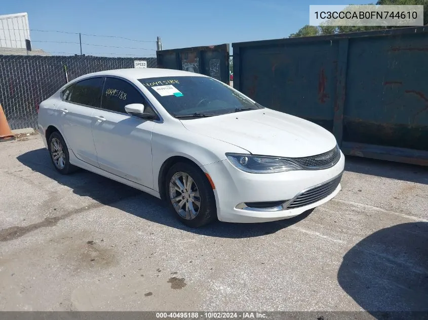 2015 Chrysler 200 Limited VIN: 1C3CCCAB0FN744610 Lot: 40495188