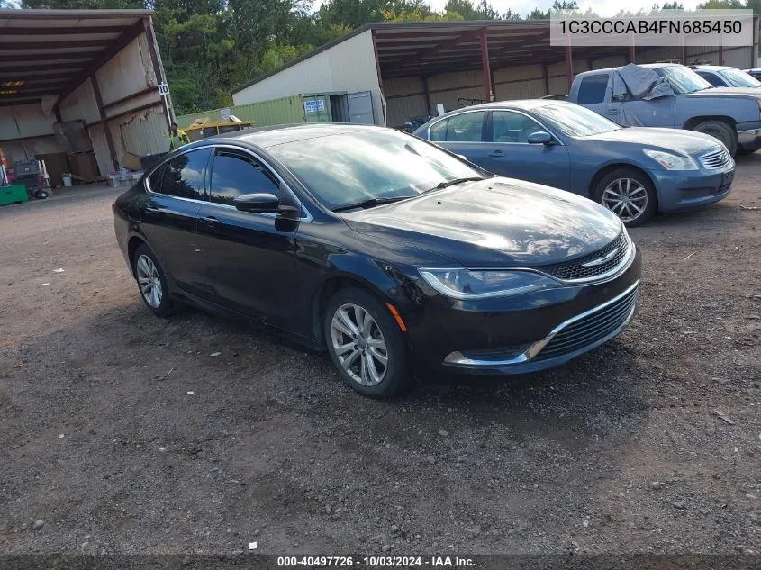 2015 Chrysler 200 Limited VIN: 1C3CCCAB4FN685450 Lot: 40497726