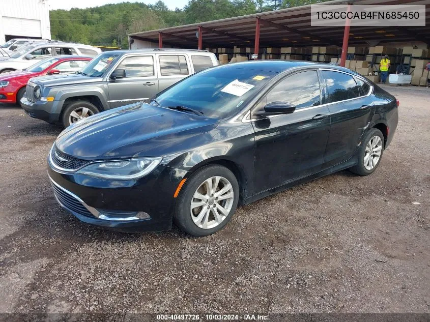 2015 Chrysler 200 Limited VIN: 1C3CCCAB4FN685450 Lot: 40497726