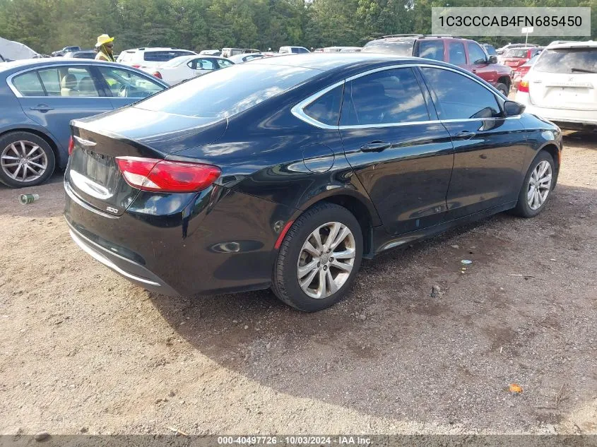 2015 Chrysler 200 Limited VIN: 1C3CCCAB4FN685450 Lot: 40497726