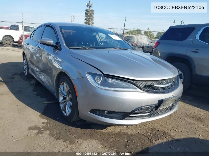 2015 Chrysler 200 S VIN: 1C3CCCBBXFN522106 Lot: 40498482