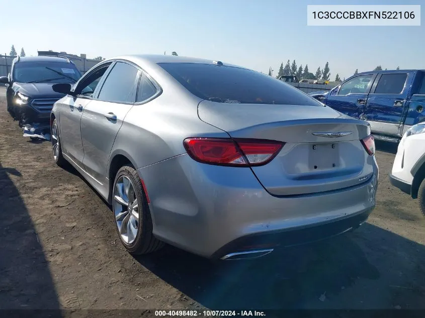 2015 Chrysler 200 S VIN: 1C3CCCBBXFN522106 Lot: 40498482