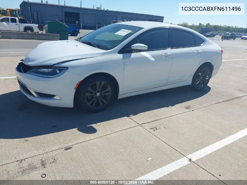 2015 Chrysler 200 Limited VIN: 1C3CCCABXFN611496 Lot: 40500120