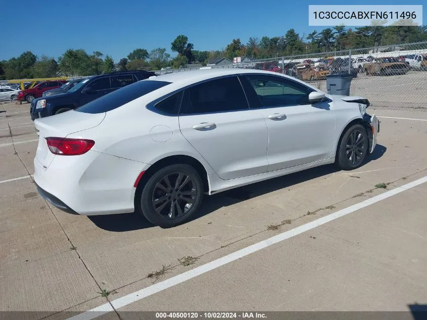 2015 Chrysler 200 Limited VIN: 1C3CCCABXFN611496 Lot: 40500120