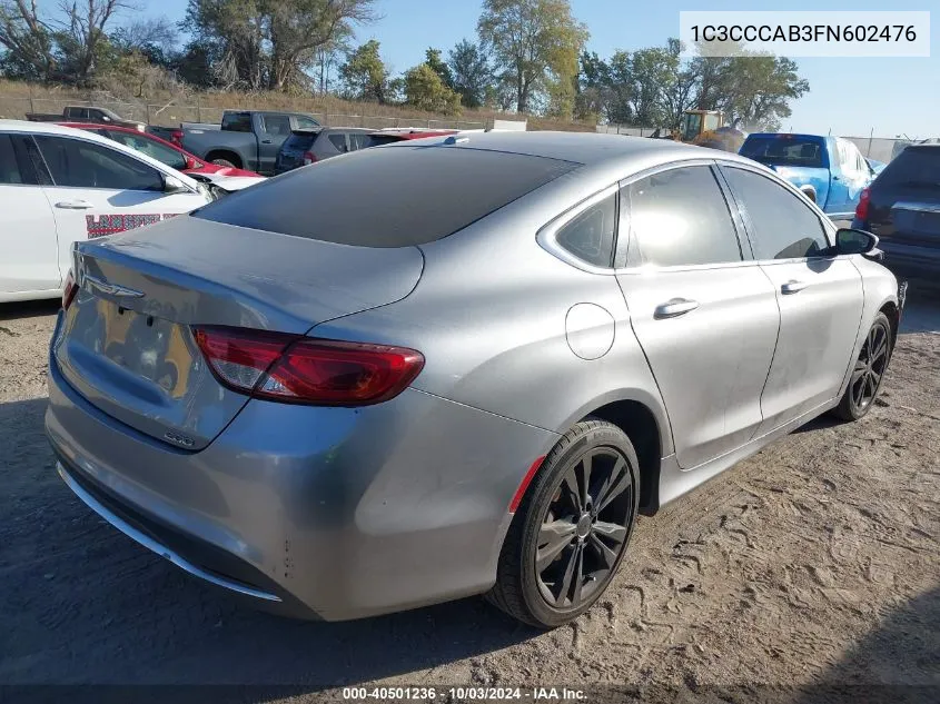 2015 Chrysler 200 Limited VIN: 1C3CCCAB3FN602476 Lot: 40501236