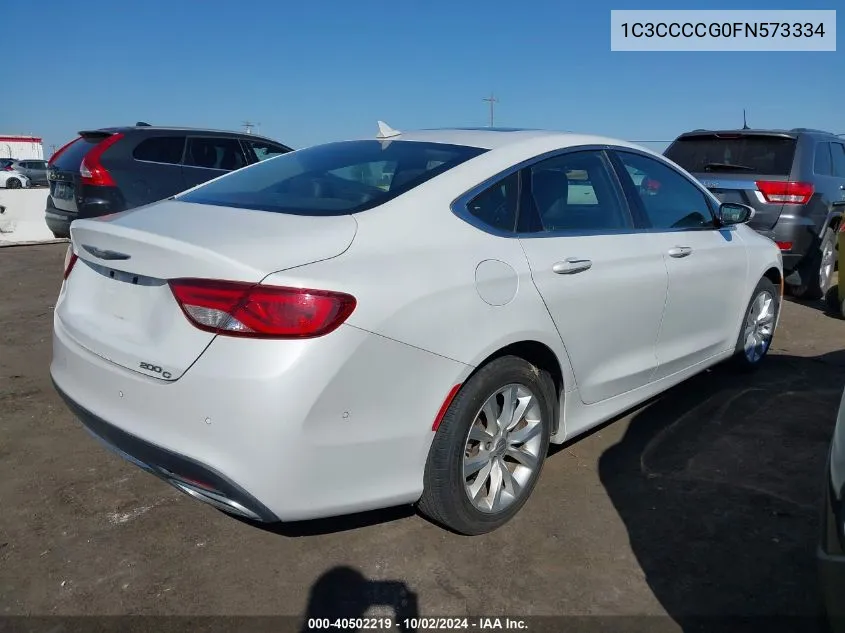 2015 Chrysler 200 C VIN: 1C3CCCCG0FN573334 Lot: 40502219