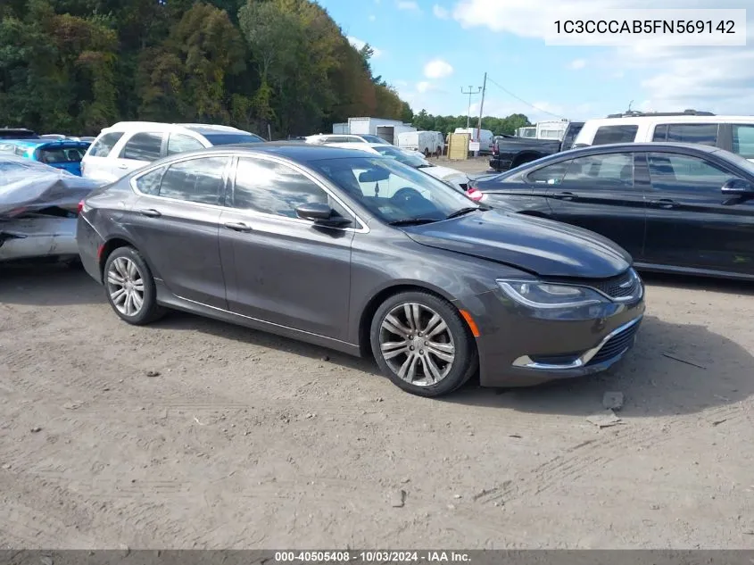 2015 Chrysler 200 Limited VIN: 1C3CCCAB5FN569142 Lot: 40505408