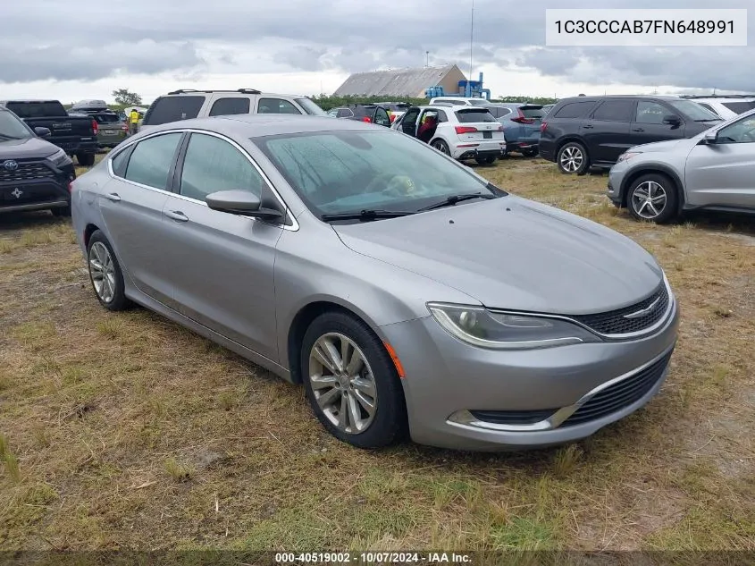 2015 Chrysler 200 Limited VIN: 1C3CCCAB7FN648991 Lot: 40519002