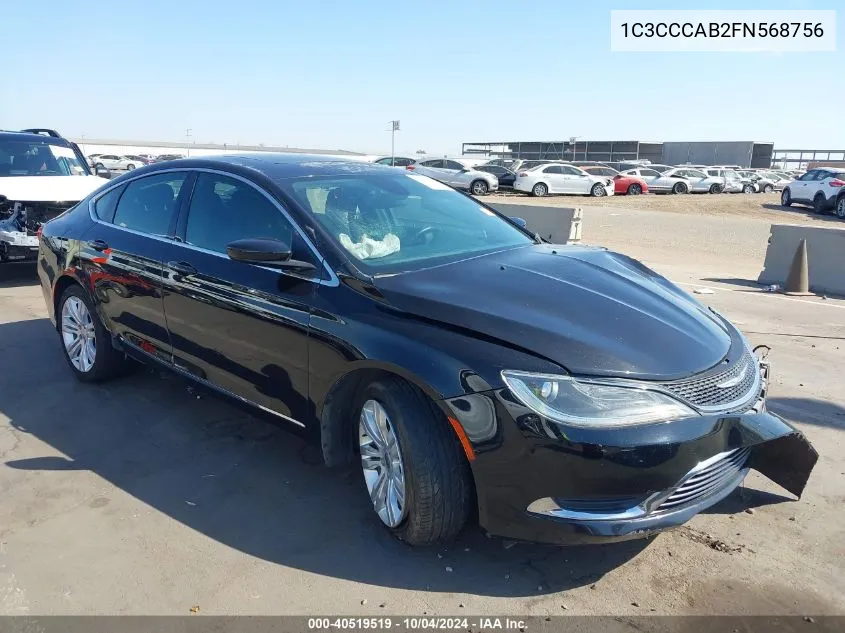 2015 Chrysler 200 Limited VIN: 1C3CCCAB2FN568756 Lot: 40519519