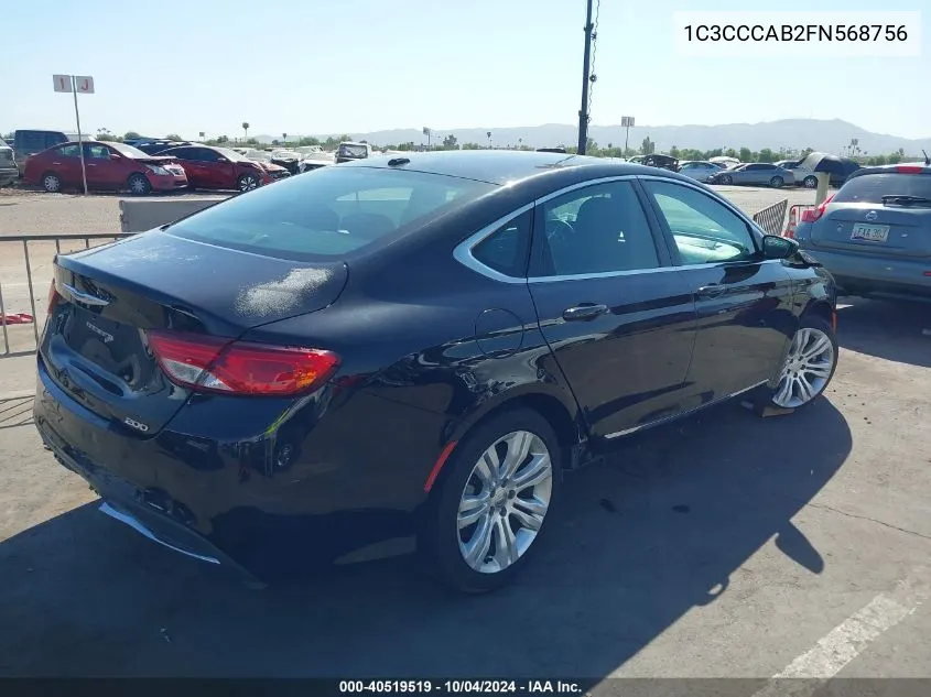 2015 Chrysler 200 Limited VIN: 1C3CCCAB2FN568756 Lot: 40519519