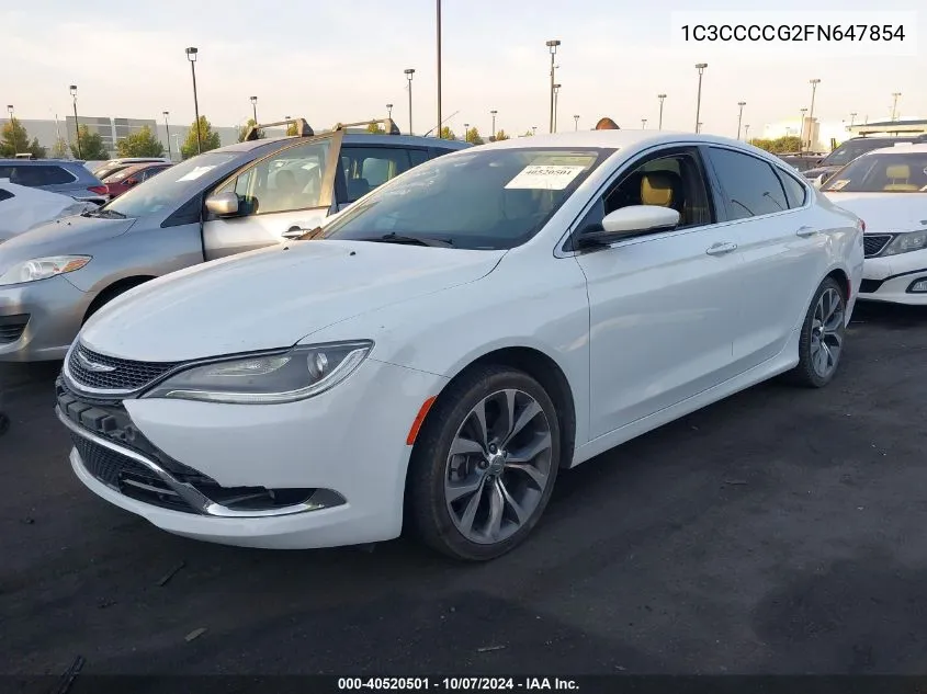 2015 Chrysler 200 C VIN: 1C3CCCCG2FN647854 Lot: 40520501