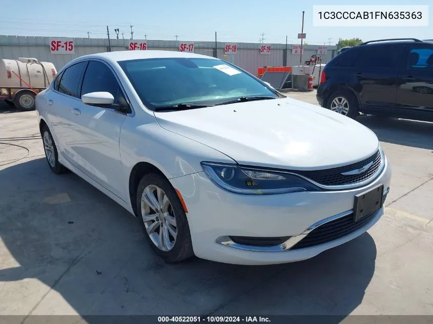 2015 Chrysler 200 Limited VIN: 1C3CCCAB1FN635363 Lot: 40522051