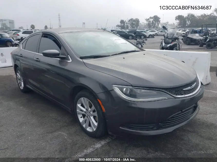 2015 Chrysler 200 Limited VIN: 1C3CCCAB0FN634687 Lot: 40532800