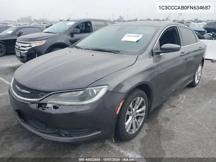 2015 Chrysler 200 Limited VIN: 1C3CCCAB0FN634687 Lot: 40532800