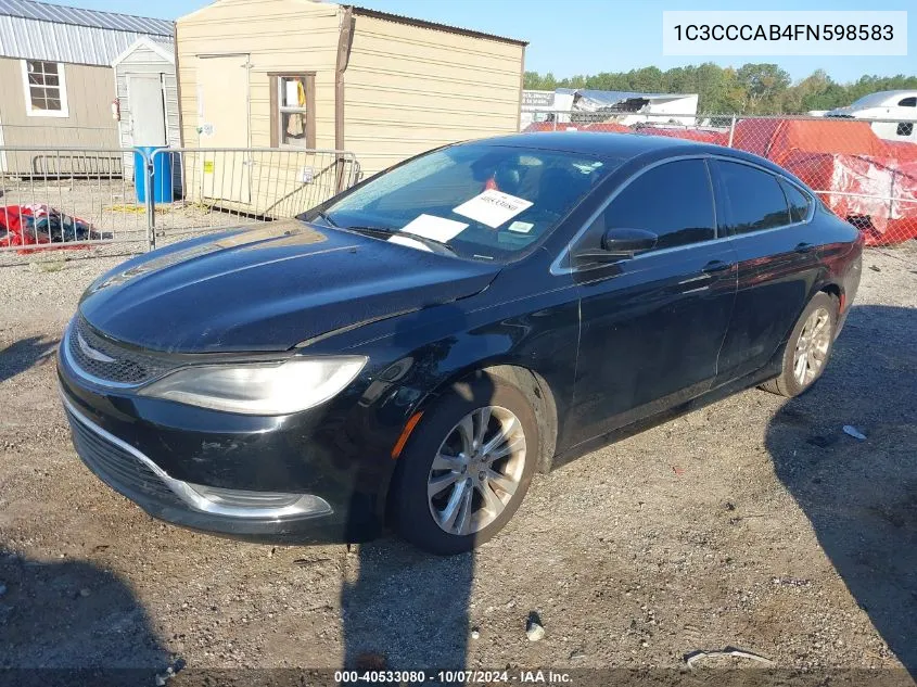 2015 Chrysler 200 Limited VIN: 1C3CCCAB4FN598583 Lot: 40533080