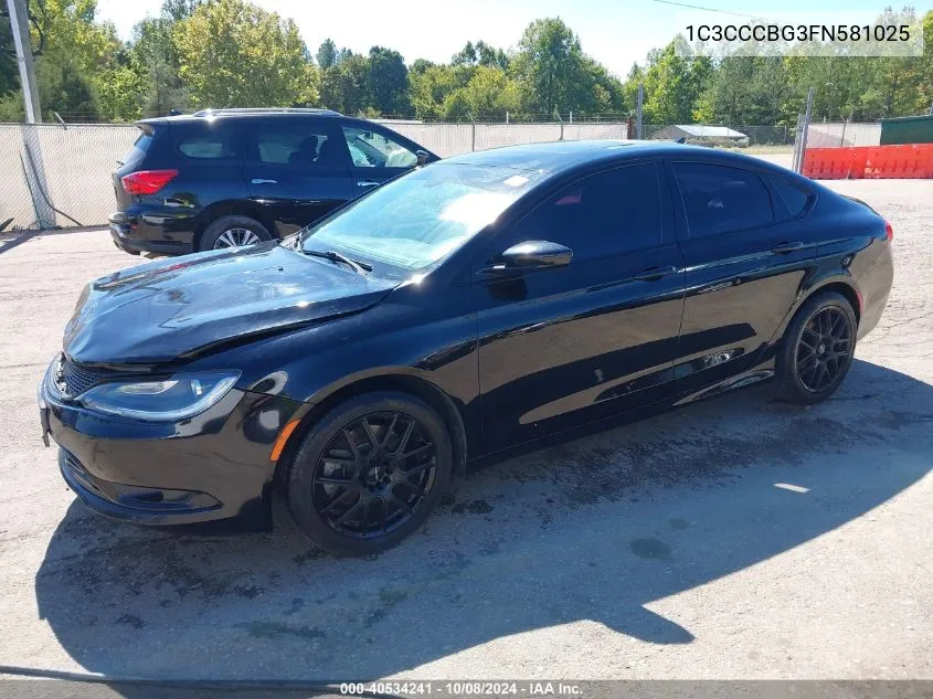 2015 Chrysler 200 S VIN: 1C3CCCBG3FN581025 Lot: 40534241