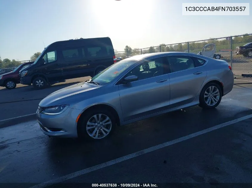 2015 Chrysler 200 Limited VIN: 1C3CCCAB4FN703557 Lot: 40537638