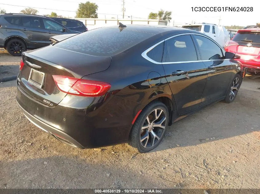 2015 Chrysler 200 C VIN: 1C3CCCEG1FN624028 Lot: 40538129