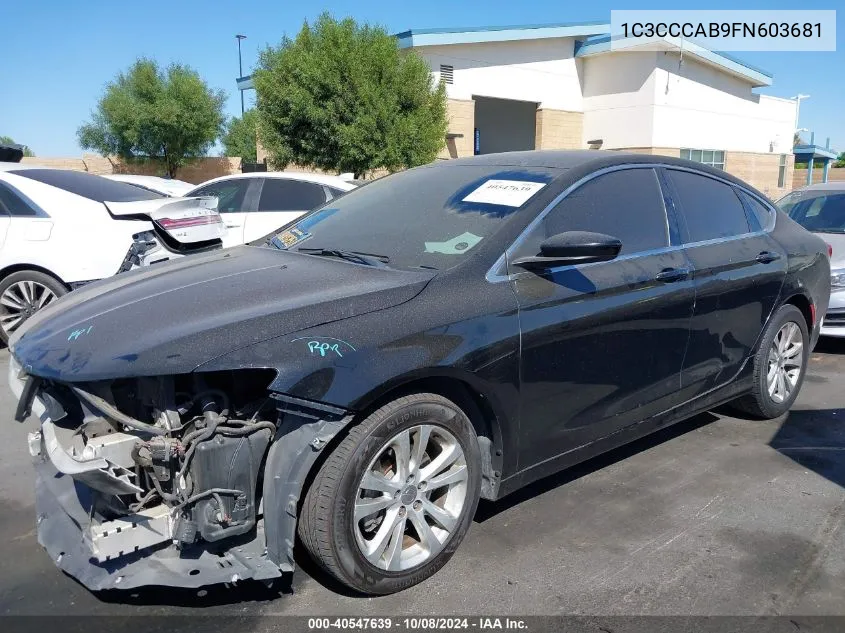 2015 Chrysler 200 Limited VIN: 1C3CCCAB9FN603681 Lot: 40547639