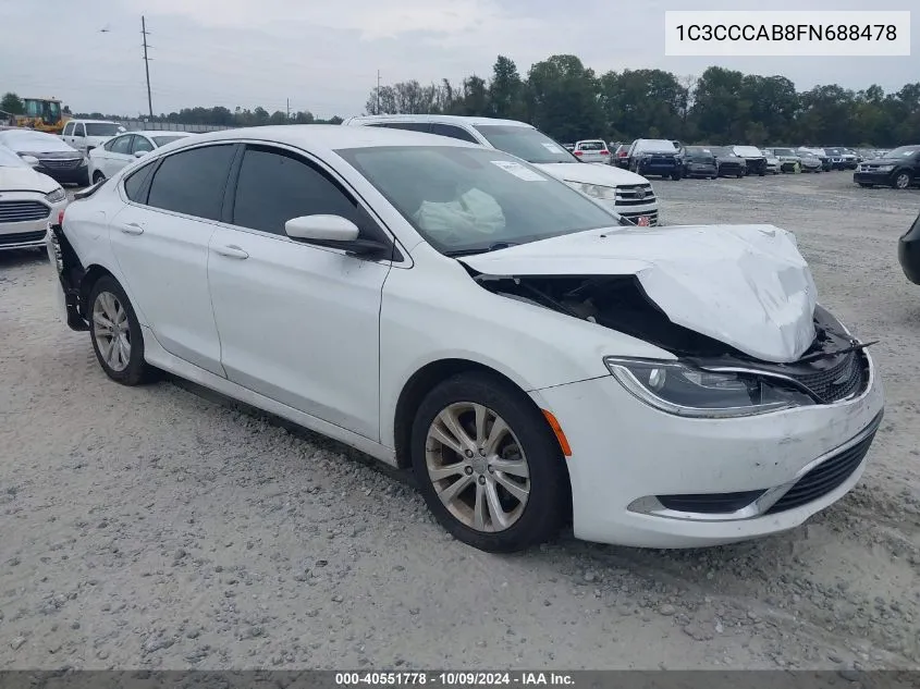 2015 Chrysler 200 Limited VIN: 1C3CCCAB8FN688478 Lot: 40551778