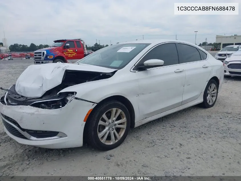 2015 Chrysler 200 Limited VIN: 1C3CCCAB8FN688478 Lot: 40551778