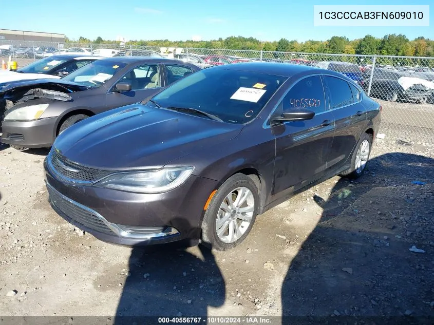 2015 Chrysler 200 Limited VIN: 1C3CCCAB3FN609010 Lot: 40556767