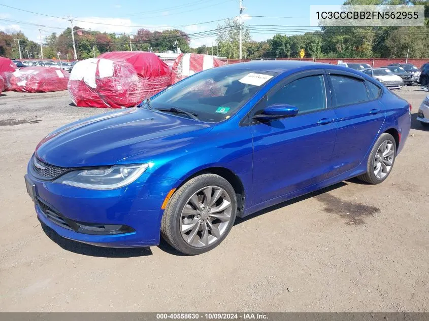 2015 Chrysler 200 S VIN: 1C3CCCBB2FN562955 Lot: 40558630