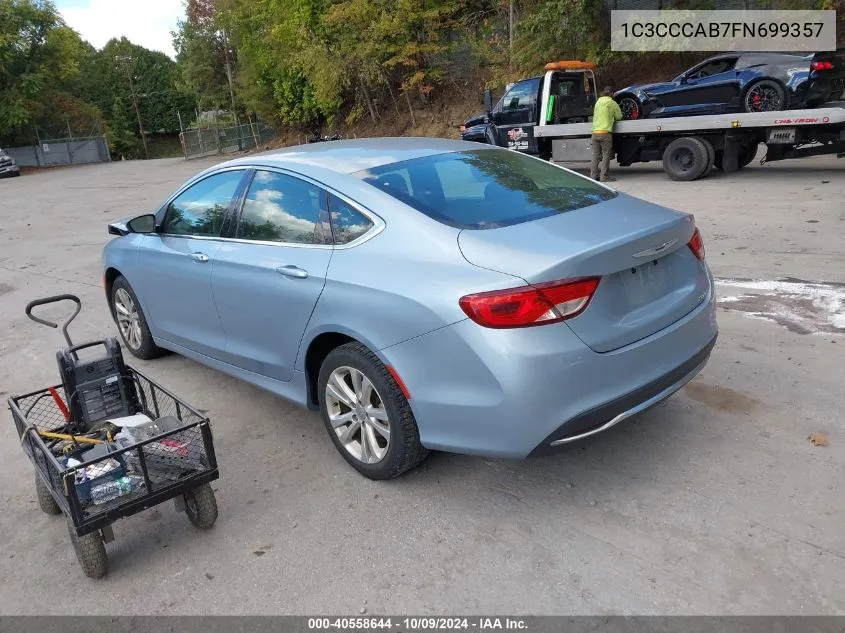 2015 Chrysler 200 Limited VIN: 1C3CCCAB7FN699357 Lot: 40558644