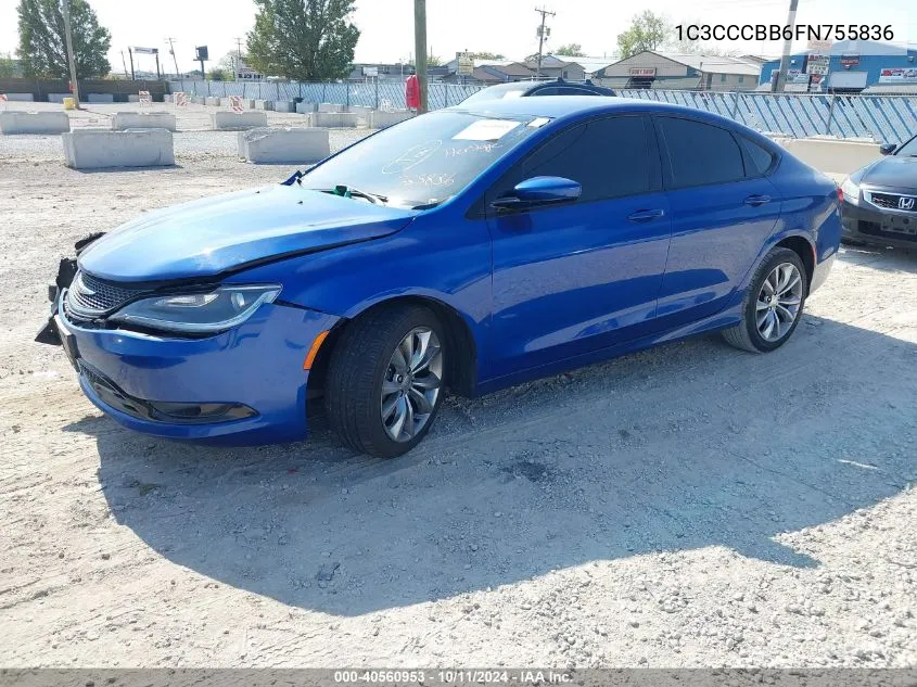 2015 Chrysler 200 S VIN: 1C3CCCBB6FN755836 Lot: 40560953